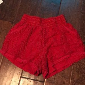 red shorts